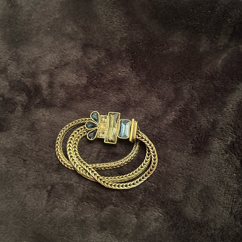 SILPADA KR Brass & Swarovski Blue Crystal bracelet